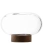 Preview: L.S.A. | G1718-19-301 | Oblate Vase/Lantern H19,5 cm/Ø28 cm Clear/Walnut **