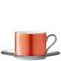 Preview: L.S.A. | P034-11-386 | Palazzo Teacup & Saucer 250 ml Burnt Organe/Platinum