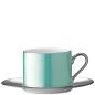Preview: L.S.A. | P034-11-388 | Palazzo Teacup & Saucer 250 ml Sea Green/Platinum