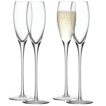 L.S.A. | G279-07-991 | Wine Drinking Champagne Flutes 200 ml Set of 4 Pieces