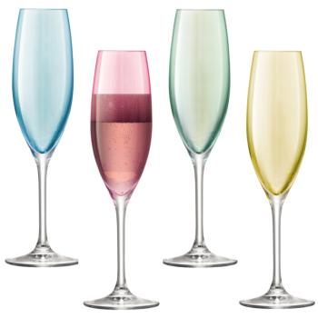 L.S.A. | G978-08-294 | Polka Champagne Glass 225 ml Set of 4 Pieces