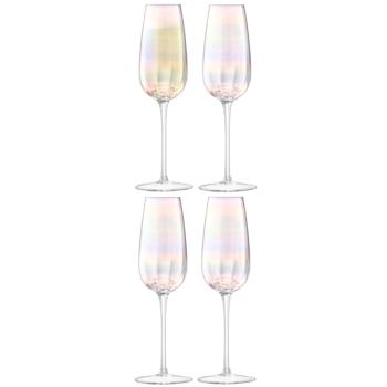 L.S.A. | G1332-09-401 | Pearl Champagne Flute 250 ml Set of 4 Pieces