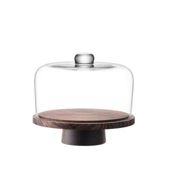L.S.A. | G1240-26-301 | City Dome & Walnut Stand Ø 26 cm H 22 cm