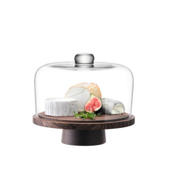 L.S.A. | G1240-26-301 | City Dome & Walnut Stand Ø 26 cm H 22 cm