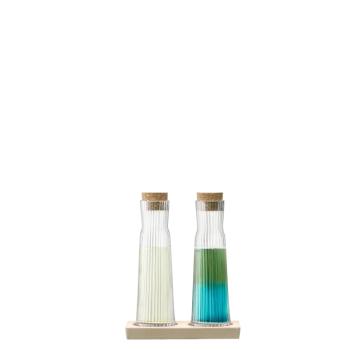 L.S.A. | G1622-07-304 | Gio Line Bottle Set and Cork Stoppers and Beech Base 200 ml