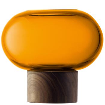 L.S.A. | G1718-13-835 | Oblate Vase H13,5 cm/ø 15 cm Amber/Walnut **
