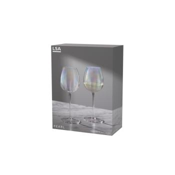L.S.A. | G1332-12-401B | Pearl White Wine Glass 11oz Mother of Pearl x 2