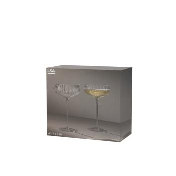L.S.A. | G730-11-776B | Aurelia Champagne Saucer 10oz Clear Optic x 2
