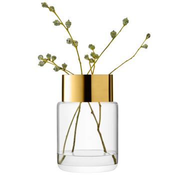 L.S.A. | G1746-30-358 | Aurum Vase/Lantern H30cm Clear/Gold