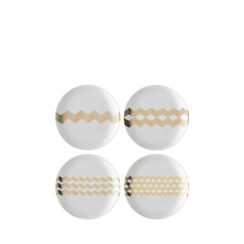 L.S.A. | P075-16-146 | Chevron Teaplate Ø 16 cm Assorted Set of 4 Pieces