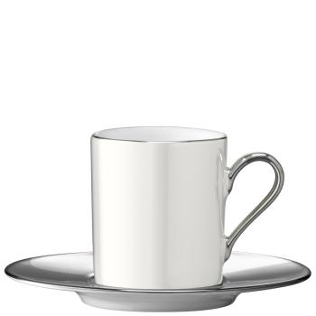 L.S.A. | P055-01-385 | Palazzo Coffee Cup & Saucer 100 ml Pearl/Platinum