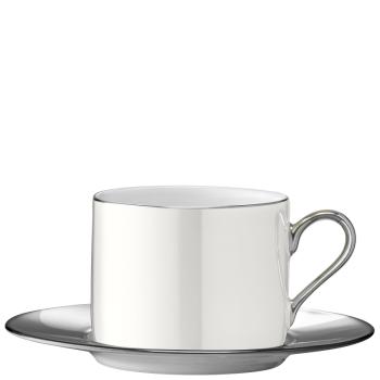L.S.A. | P034-11-385 | Palazzo Teacup & Saucer 250 ml Pearl/Platinum