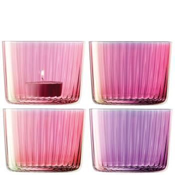 LSA | G060-07-149 | Gems Tealight Holder H6cm Assorted Garnet x 4