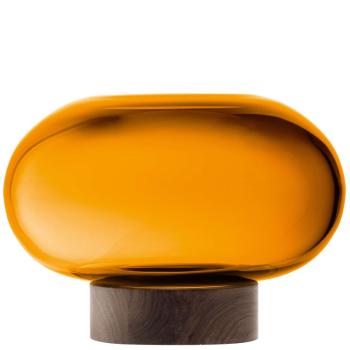 LSA | G1718-19-835 | Oblate Vase/Lantern H19.5cm /Ø28cm Amber/Walnut