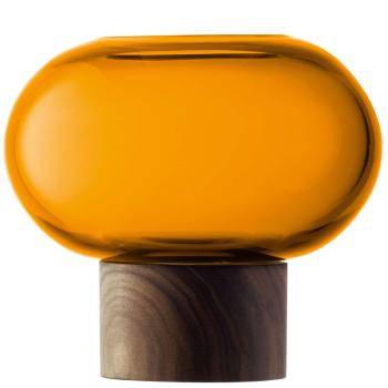 LSA | G1718-13-835 | Oblate Vase H13.5cm /Ø 15cm Amber/Walnut