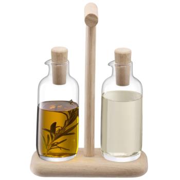 LSA | G1743-00-301 | Dine Oil & Vinegar Set & Oak Stand 250ml L17cm W8.5cm