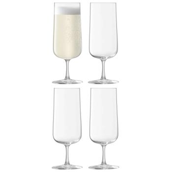 LSA | G1748-09-301 | Arc Champagne Flute 240ml Clear Set Of 4 Pieces
