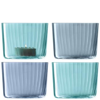 LSA | G060-07-138A | Gems Tealight Holder H6cm Assorted Sapphire x 4