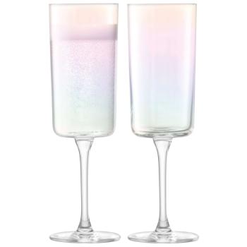 LSA | G1768-07-916 | Iridescence Champagne Flute 210ml Set Of 2 Pieces Mother Of Pearl