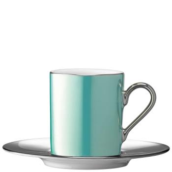 LSA | P055-01-388 | Palazzo Coffee Cup & Saucer 100ml Sea Green/Platinum