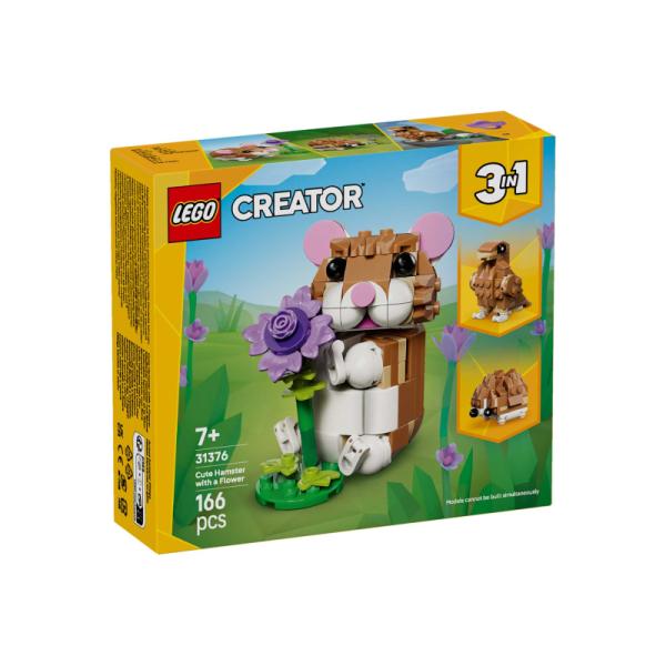 31376 | Cute Hamster With a Flower