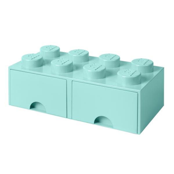 40061742 | Storage Drawer Brick 2x4 Aqua Blue