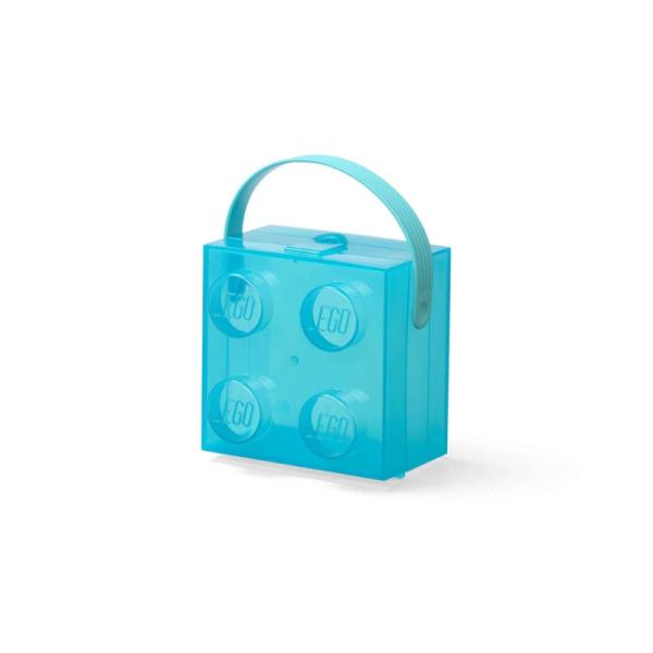 40240010 | Lunch Box Brick 2x2 with Handle Transparant Blue