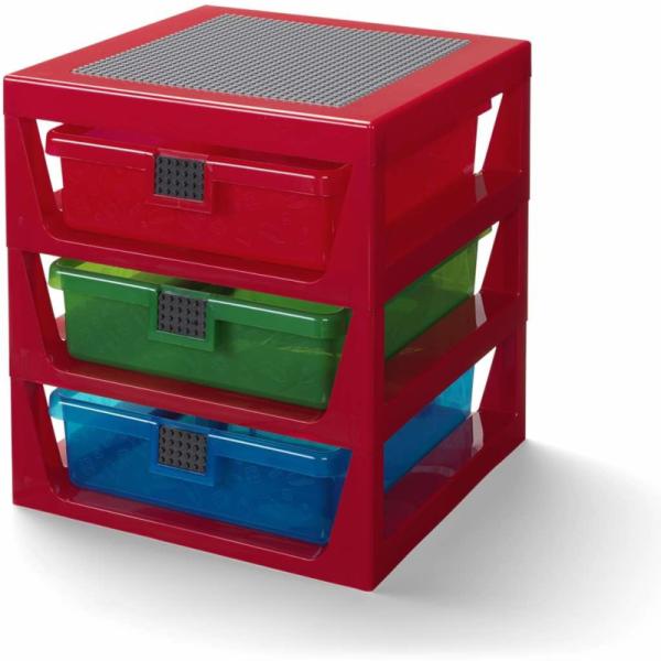 40950001 | Storage Rack with 3 Drawers Red
