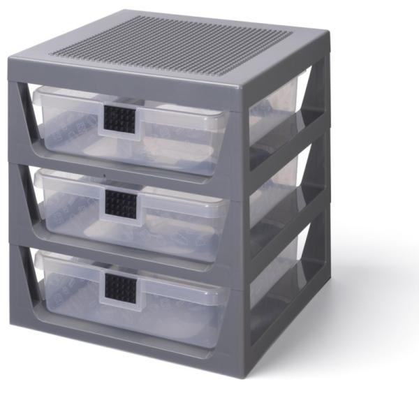 40950003 | Storage Rack with 3 Drawers Light Grey