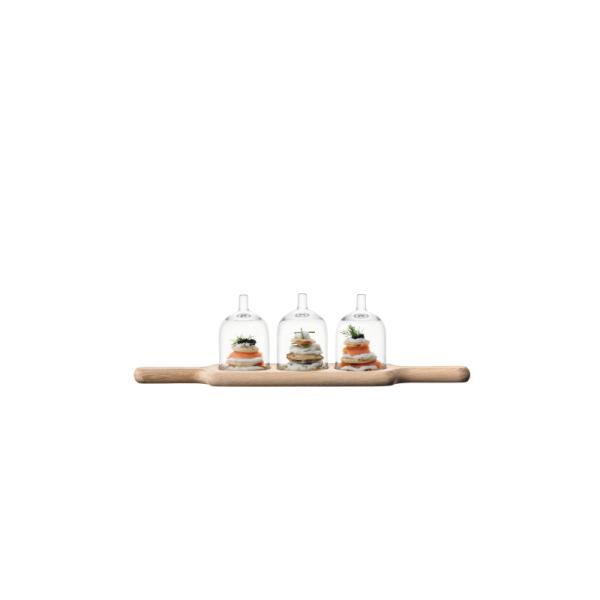 L.S.A. | G1079-10-301 | Paddle Serving Dome Set of 3 Pieces