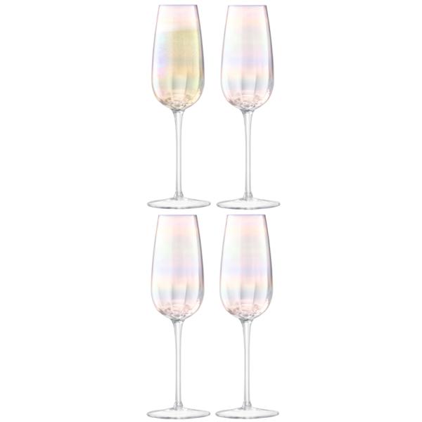 L.S.A. | G1332-09-401 | Pearl Champagne Flute 250 ml Set of 4 Pieces