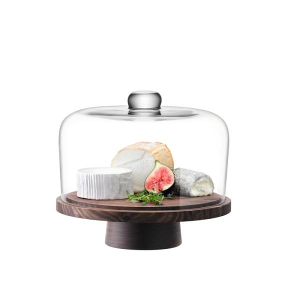 L.S.A. | G1240-26-301 | City Dome & Walnut Stand Ø 26 cm H 22 cm