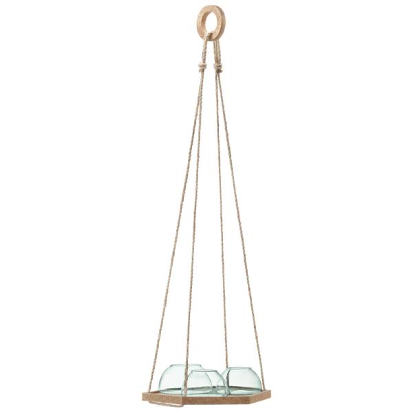 L.S.A. | G1697-00-161 | Canopy Hanging Planter Set Recycled/Cork L29 cm