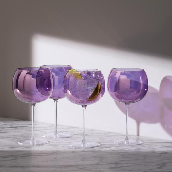 L.S.A. | G1620-24-887 | Aurora Balloon Glass 680 ml Polar Violet x 4
