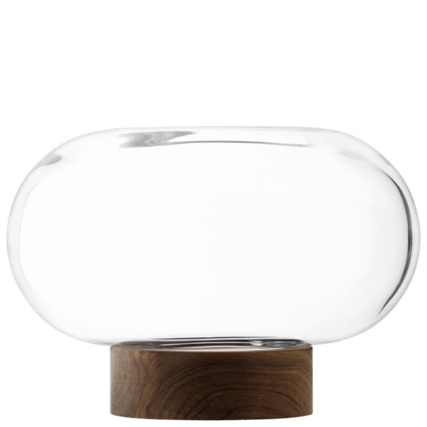 L.S.A. | G1718-19-301 | Oblate Vase/Lantern H19,5 cm/Ø28 cm Clear/Walnut **