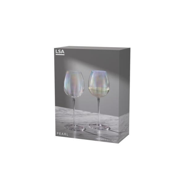 L.S.A. | G1332-12-401B | Pearl White Wine Glass 11oz Mother of Pearl x 2