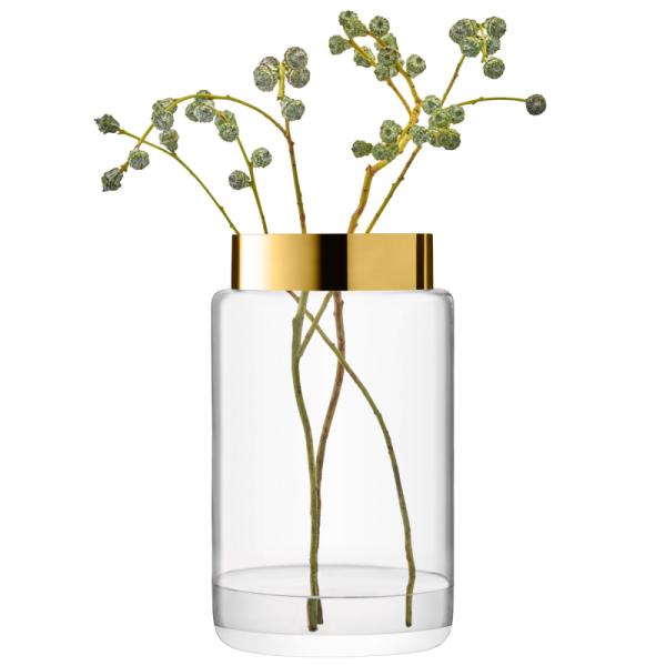 L.S.A. | G1746-40-358 | Aurum Vase/Lantern H40cm Clear/Gold