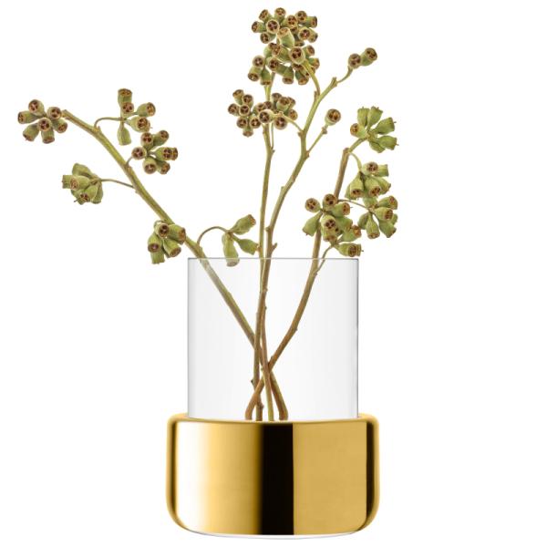 L.S.A. | G1746-20-358 | Aurum Lantern/Vase H20cm Clear/Gold