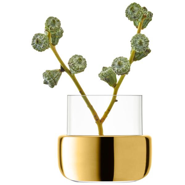 L.S.A. | G1746-08-358 | Aurum Tealight Holder/Vase 8.5cm Clear/Gold