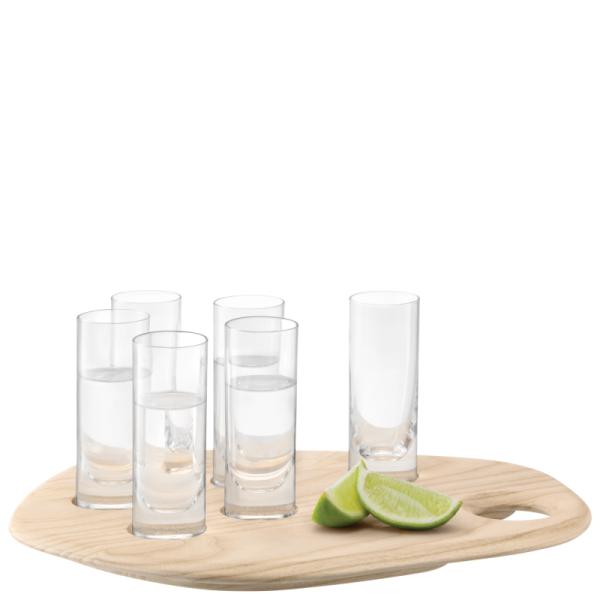 L.S.A. | G1758-06-301 | Palette Shot Set Clear & Ash Board W24cm/L29cm Clear