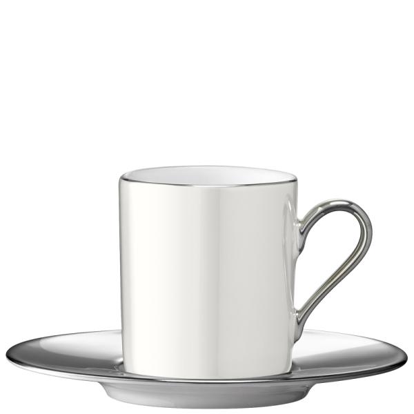 L.S.A. | P055-01-385 | Palazzo Coffee Cup & Saucer 100 ml Pearl/Platinum