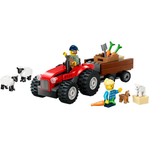 60461 | Red Farm Tractor with Trailer & Sheep