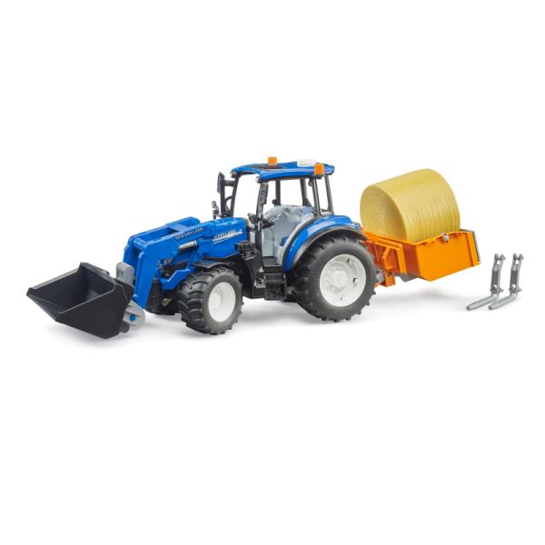 02187 | New Holland T5.120 With Slip-On Frontloader, Dump Box And Forks