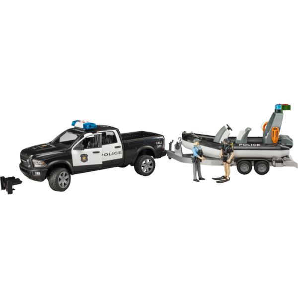 02507 | RAM 2500 Police Pickup, L+S Module, Trailer, Boat And 2 Figures