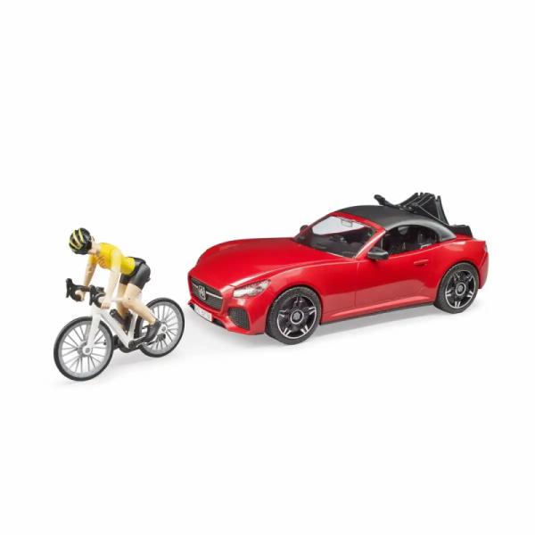 03485 | Roadster with Racing Bicycle and Cyclist