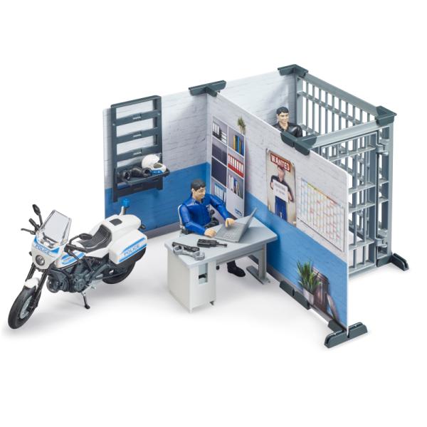 62732 | Bworld Police Station With Police Motorcycle And Figures