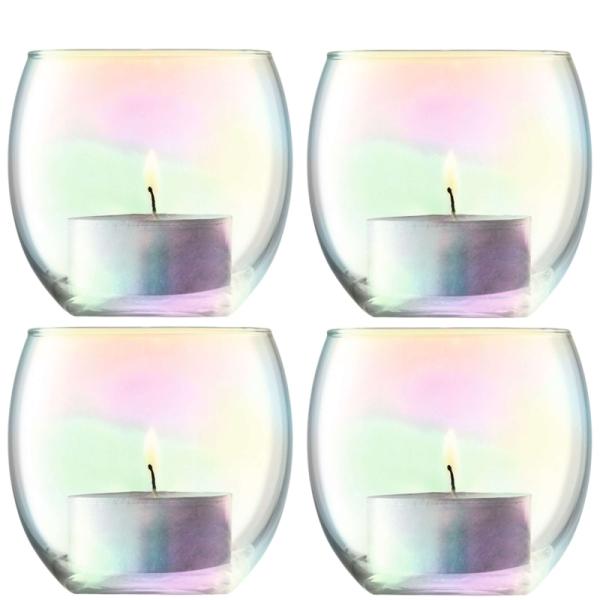 LSA | G570-06-916 | Pearl Tealight Holder Ø 6.8cm Set Of 4 Pieces