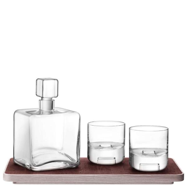 LSA | G1692-00-301 | Cask Whisky Connoisseur Set Clear & Ash/Cork Tray L20cm
