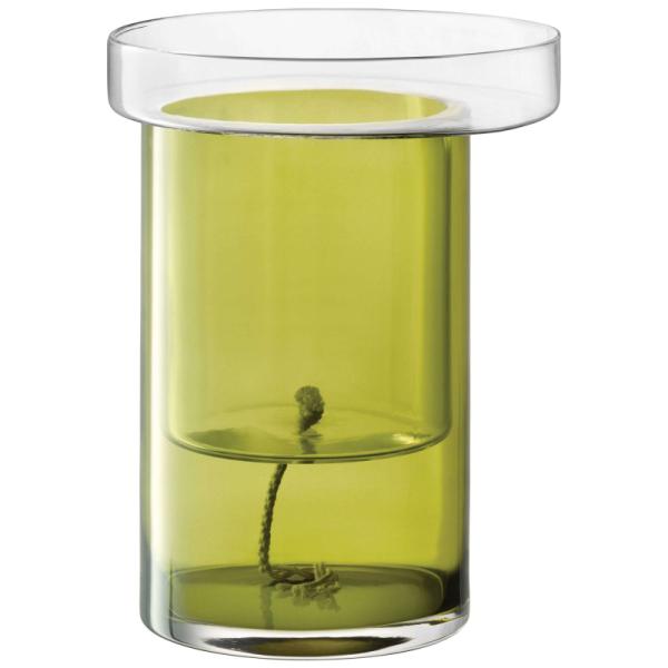 LSA | G1767-35-414 | Balcony Self Watering Planter H35cm Ø26cm Clear/Olive Green