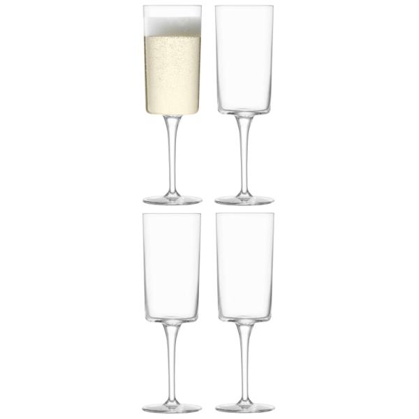 LSA | G1768-07-301 | Gio Champagne Flute 210ml Clear x 4